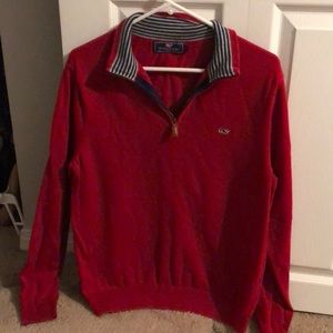Vineyard Vines Red Pullover Half ZIP